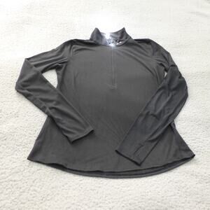 Under Armour Sweatshirt Womens Large 1/4 Zip Threadborne Black Pullover Running